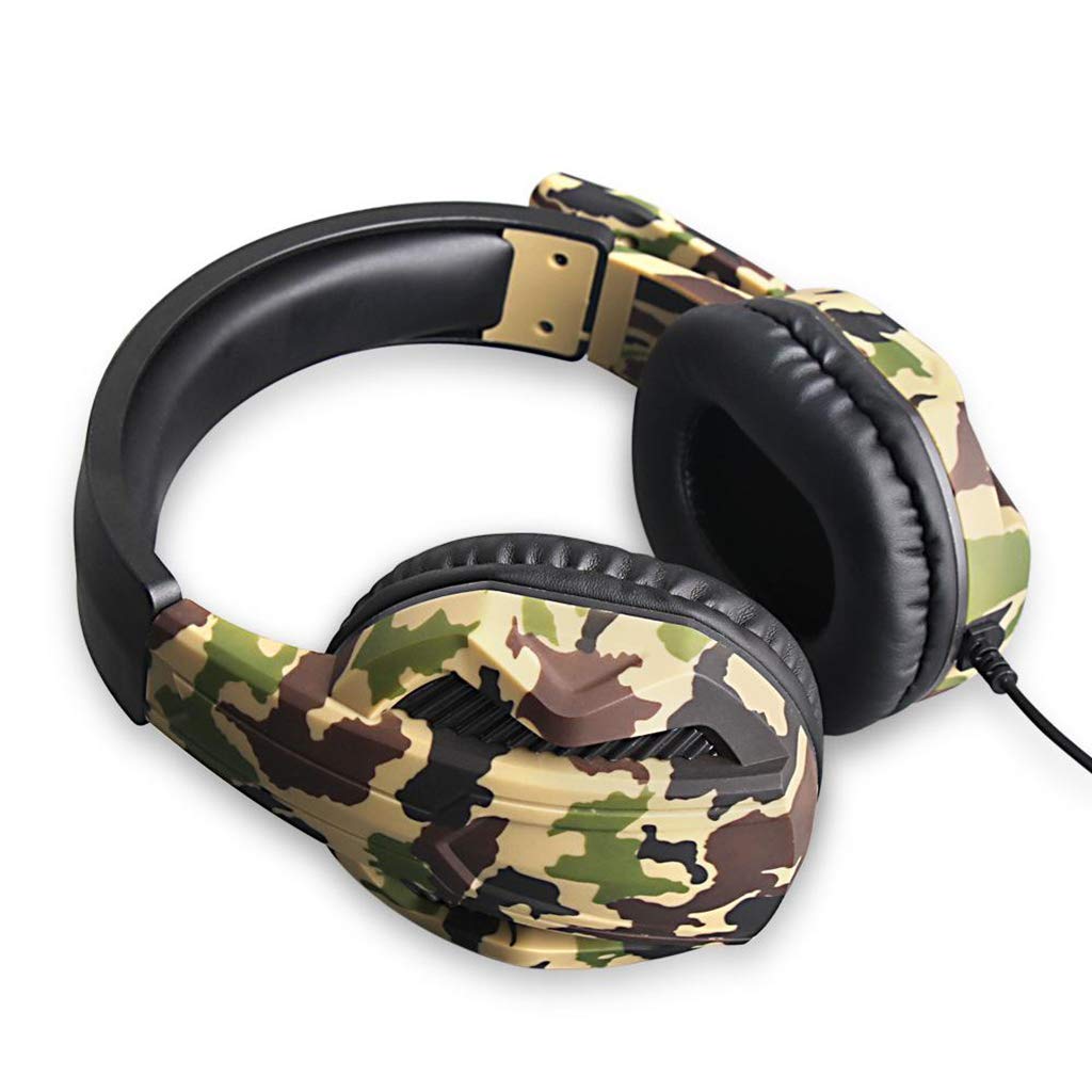 Amazon.co.jp: J3DFGFLR 3.5mm 迷彩ゲーミングヘッドセット